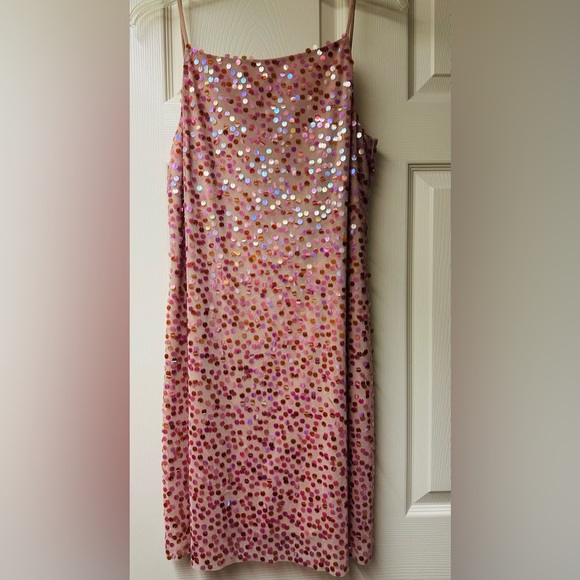 BCBG MAXAZRIA Backless sequin slip dress size large - Picture 2 of 2